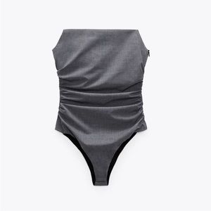 Zara Draped Bodysuit Grey
